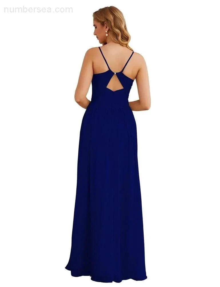 Numbersea Spaghetti Strap Bridesmaid Dresses Long Formal Party Prom Gowns 28060 - Image 38