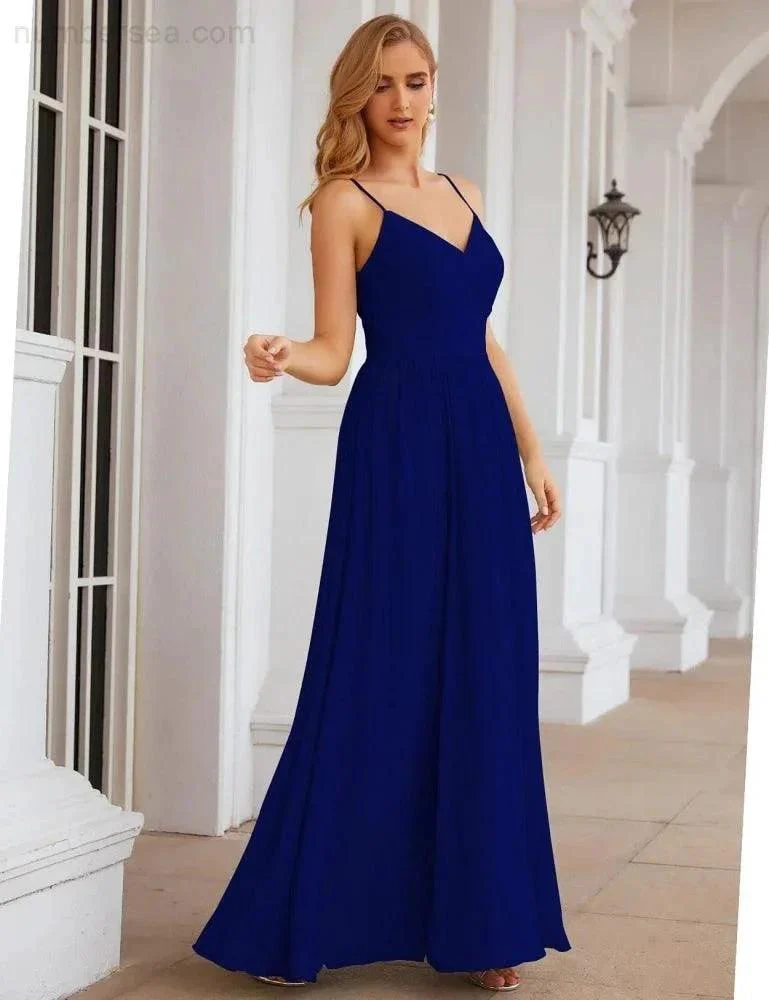 Numbersea Spaghetti Strap Bridesmaid Dresses Long Formal Party Prom Gowns 28060 - Image 39