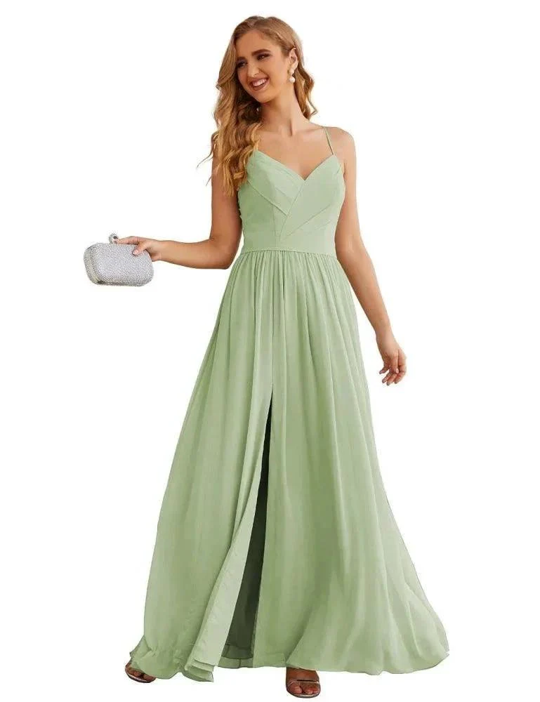 Numbersea Spaghetti Strap Bridesmaid Dresses Long Formal Party Prom Gowns 28060 - Image 41