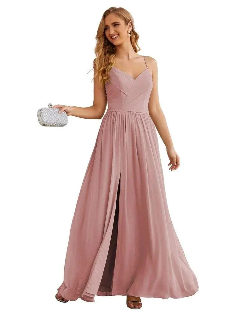 Numbersea Spaghetti Strap Bridesmaid Dresses Long Formal Party Prom Gowns 28060 - Image 45