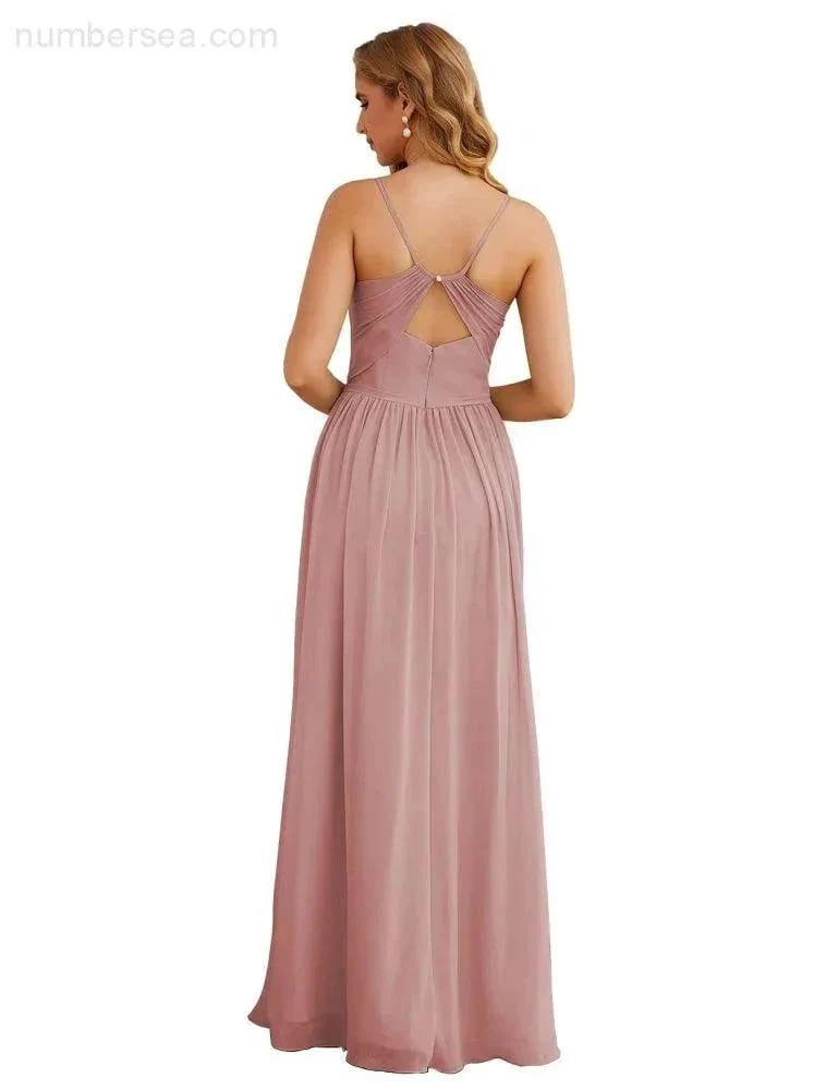 Numbersea Spaghetti Strap Bridesmaid Dresses Long Formal Party Prom Gowns 28060 - Image 46