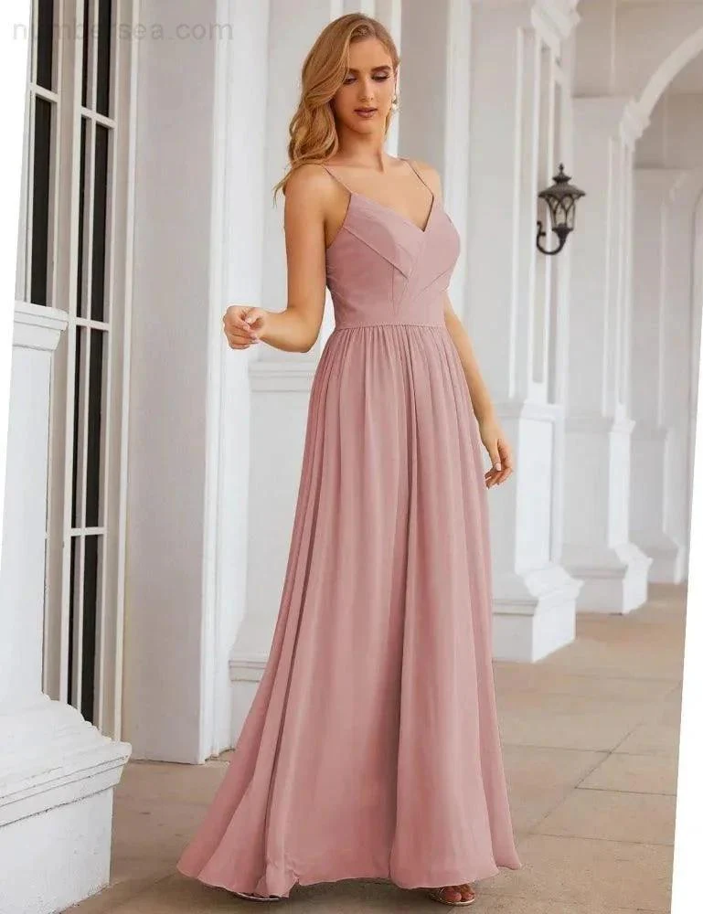 Numbersea Spaghetti Strap Bridesmaid Dresses Long Formal Party Prom Gowns 28060 - Image 47
