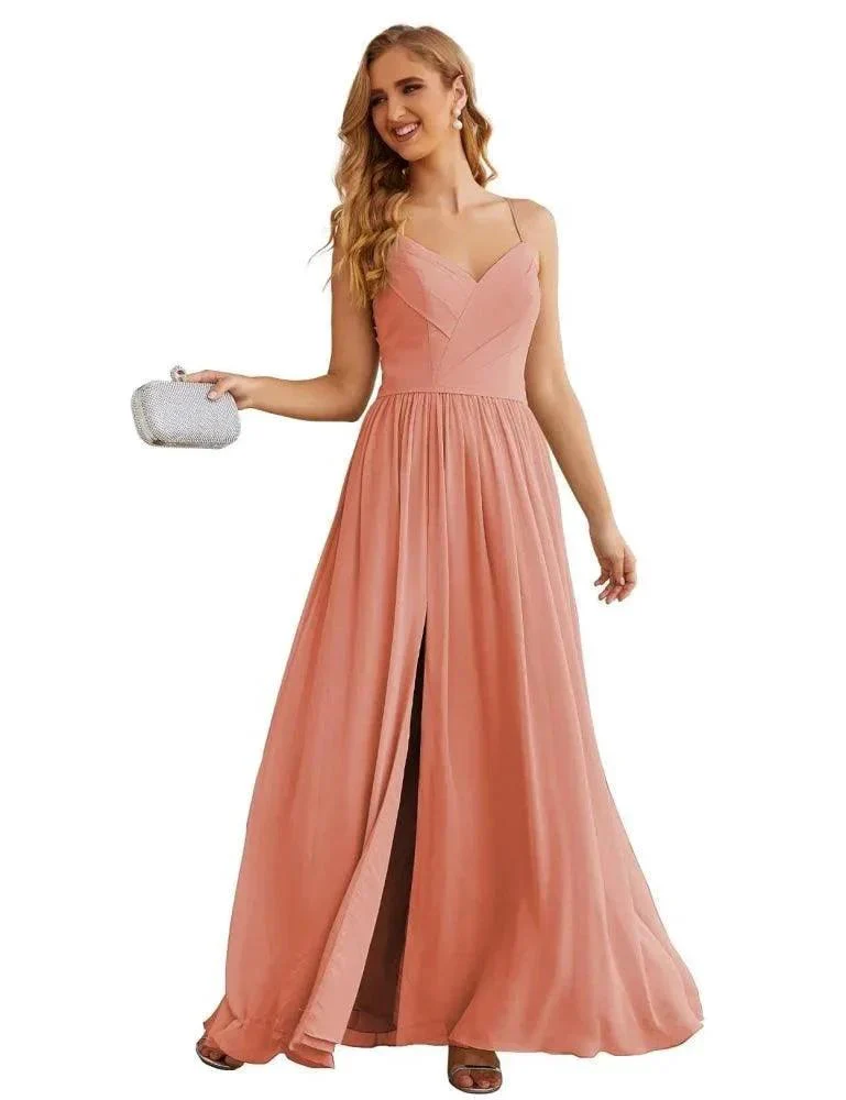 Numbersea Spaghetti Strap Bridesmaid Dresses Long Formal Party Prom Gowns 28060 - Image 5