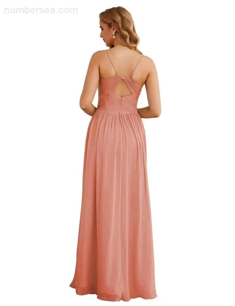 Numbersea Spaghetti Strap Bridesmaid Dresses Long Formal Party Prom Gowns 28060 - Image 6