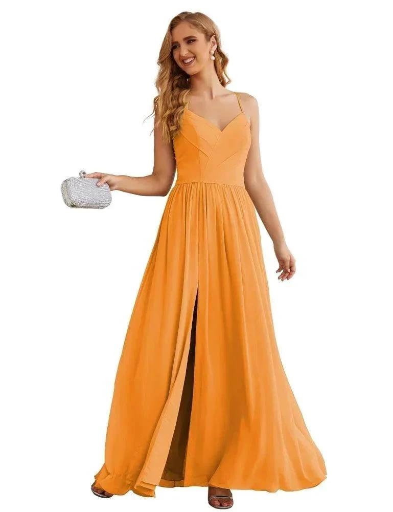 Numbersea Spaghetti Strap Bridesmaid Dresses Long Formal Party Prom Gowns 28060 - Image 9