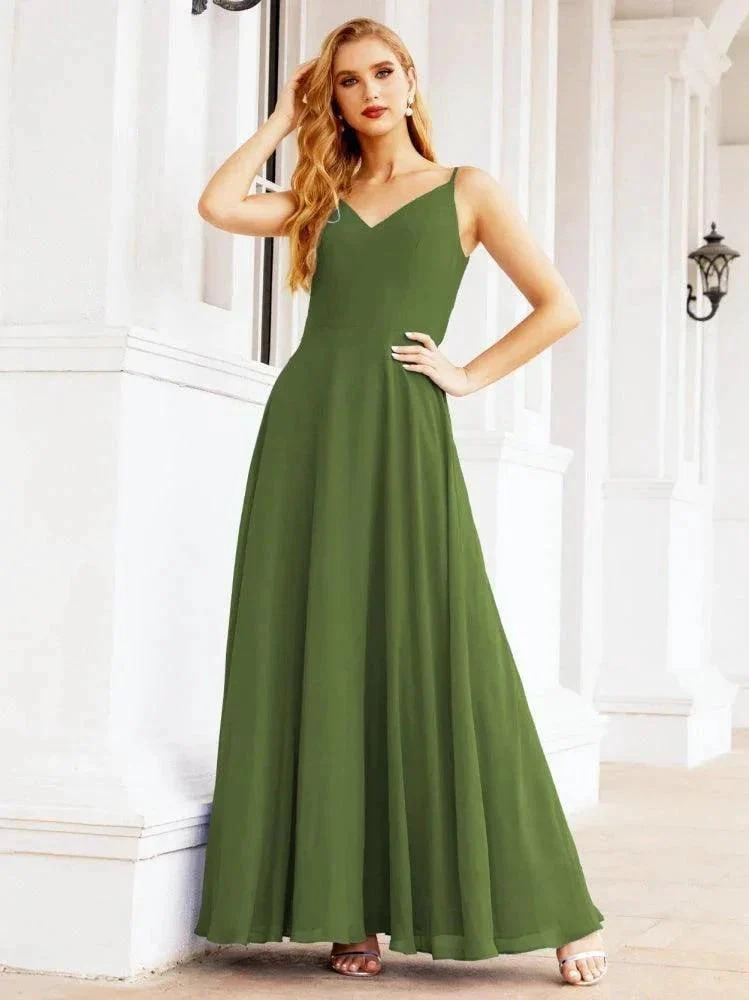 Numbersea Spaghetti Strap Bridesmaid Dresses V Neck Butterfly Back Fromal Evening Party Prom Gown 28036 - Image 13