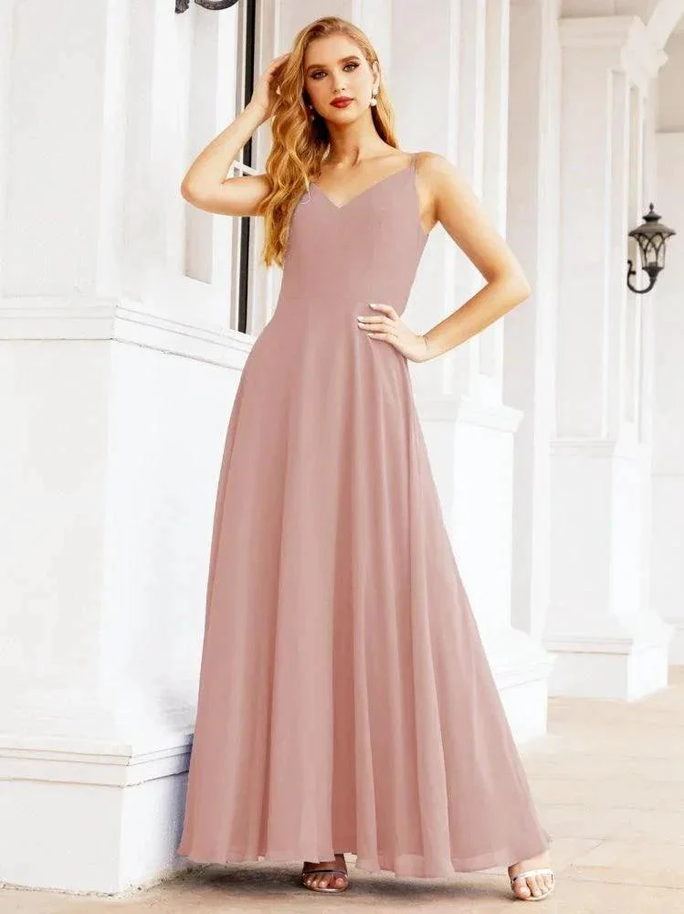 Numbersea Spaghetti Strap Bridesmaid Dresses V Neck Butterfly Back Fromal Evening Party Prom Gown 28036 - Image 17