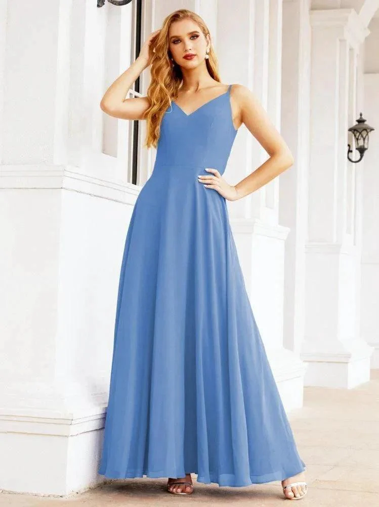 Numbersea Spaghetti Strap Bridesmaid Dresses V Neck Butterfly Back Fromal Evening Party Prom Gown 28036 - Image 19