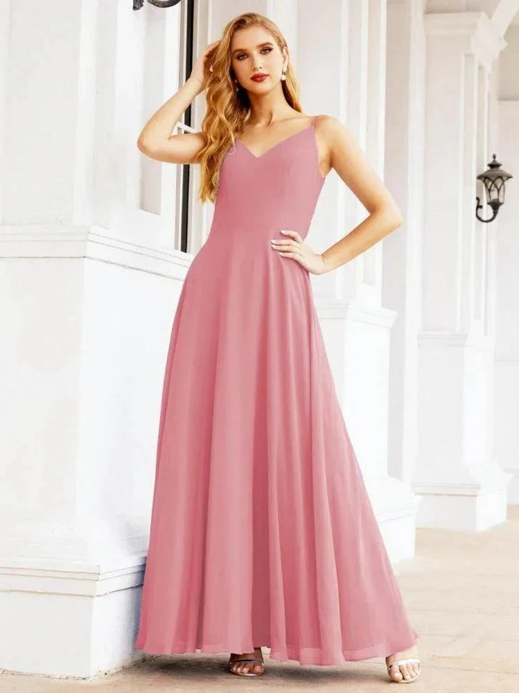 Numbersea Spaghetti Strap Bridesmaid Dresses V Neck Butterfly Back Fromal Evening Party Prom Gown 28036 - Image 21