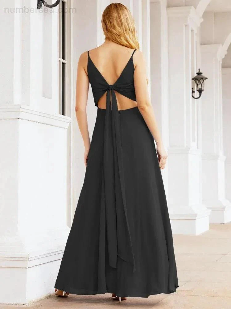 Numbersea Spaghetti Strap Bridesmaid Dresses V Neck Butterfly Back Fromal Evening Party Prom Gown 28036 - Image 30