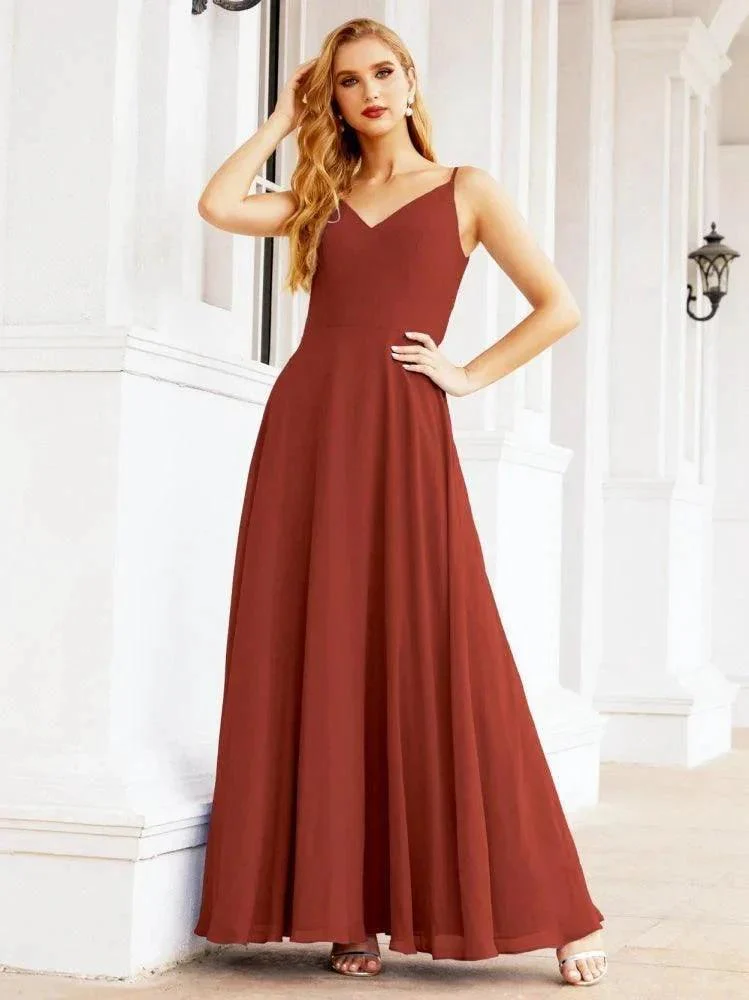 Numbersea Spaghetti Strap Bridesmaid Dresses V Neck Butterfly Back Fromal Evening Party Prom Gown 28036 - Image 37