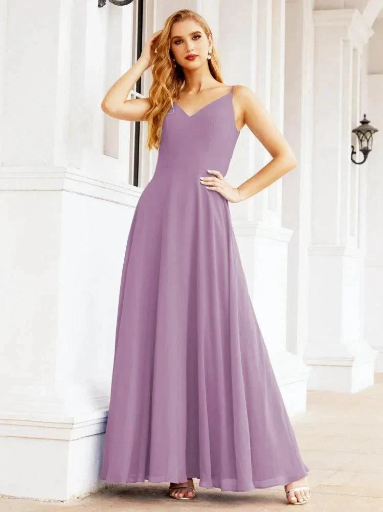 Numbersea Spaghetti Strap Bridesmaid Dresses V Neck Butterfly Back Fromal Evening Party Prom Gown 28036 - Image 41