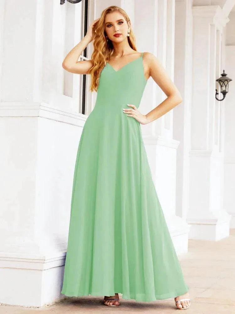 Numbersea Spaghetti Strap Bridesmaid Dresses V Neck Butterfly Back Fromal Evening Party Prom Gown 28036 - Image 43