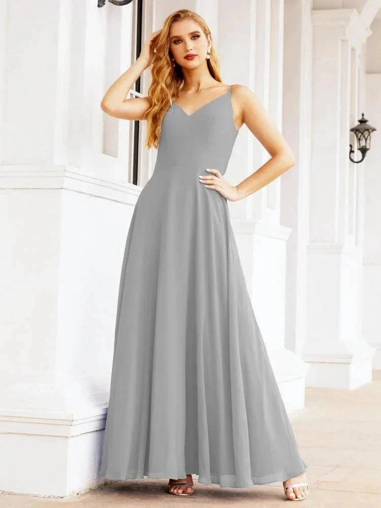 Numbersea Spaghetti Strap Bridesmaid Dresses V Neck Butterfly Back Fromal Evening Party Prom Gown 28036 - Image 49