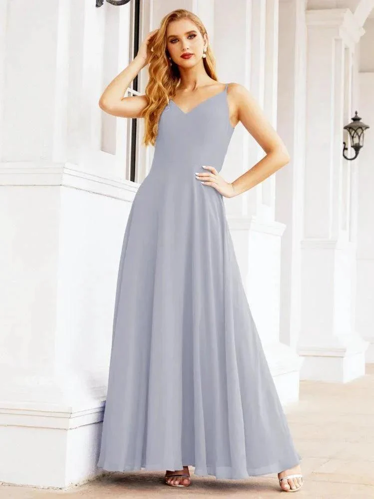 Numbersea Spaghetti Strap Bridesmaid Dresses V Neck Butterfly Back Fromal Evening Party Prom Gown 28036 - Image 5