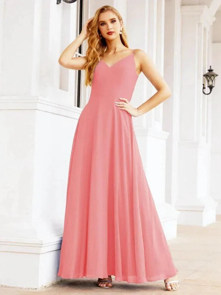 Numbersea Spaghetti Strap Bridesmaid Dresses V Neck Butterfly Back Fromal Evening Party Prom Gown 28036 - Image 59