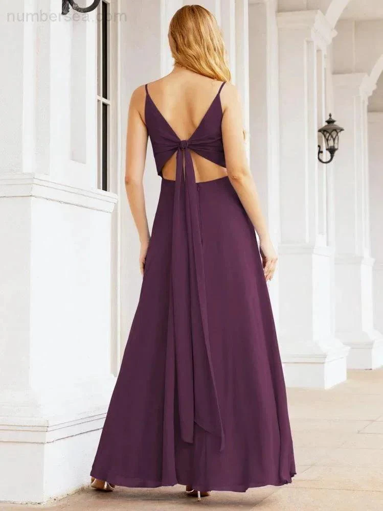 Numbersea Spaghetti Strap Bridesmaid Dresses V Neck Butterfly Back Fromal Evening Party Prom Gown 28036 - Image 62
