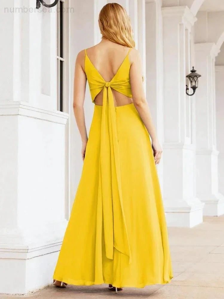 Numbersea Spaghetti Strap Bridesmaid Dresses V Neck Butterfly Back Fromal Evening Party Prom Gown 28036 - Image 66