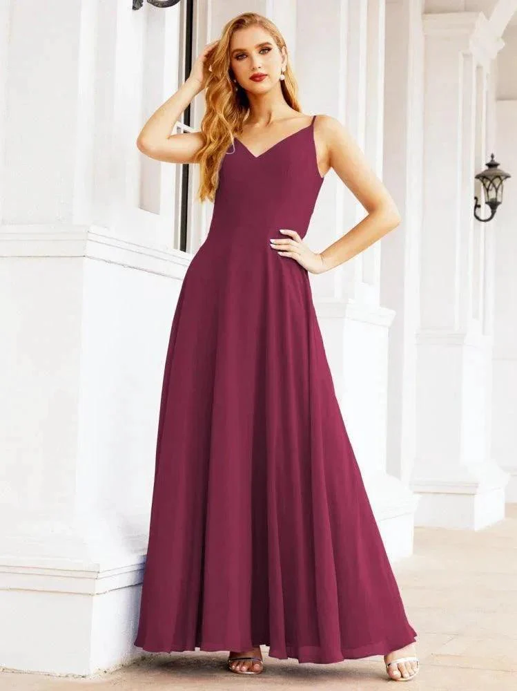 Numbersea Spaghetti Strap Bridesmaid Dresses V Neck Butterfly Back Fromal Evening Party Prom Gown 28036 - Image 67