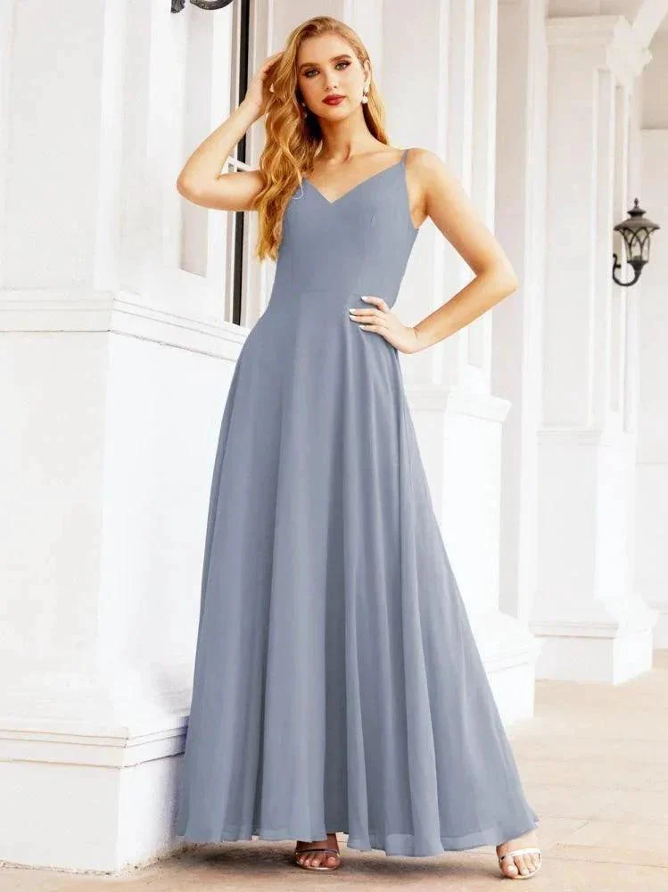 Numbersea Spaghetti Strap Bridesmaid Dresses V Neck Butterfly Back Fromal Evening Party Prom Gown 28036 - Image 7