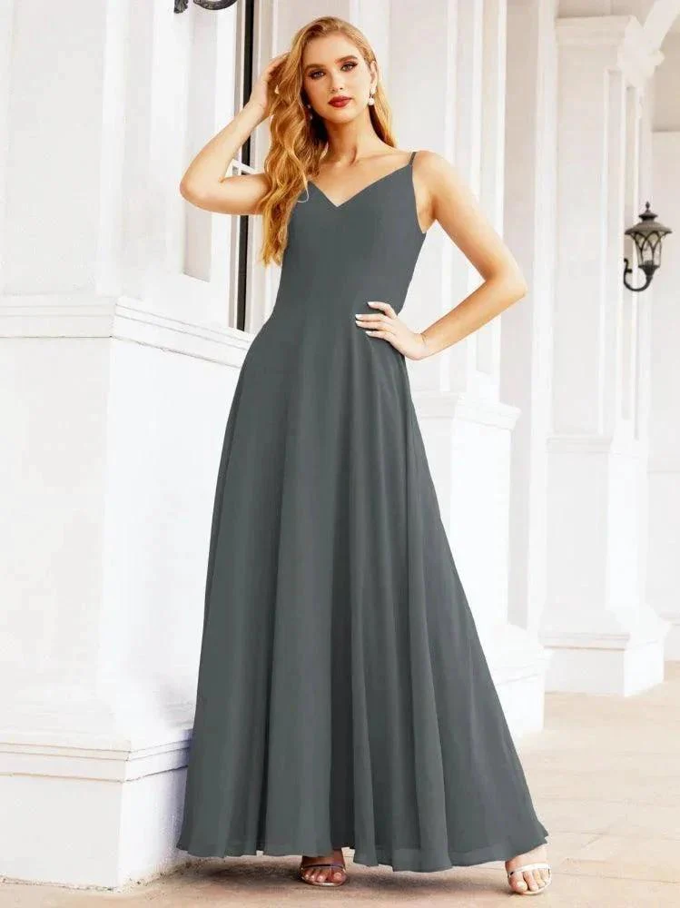 Numbersea Spaghetti Strap Bridesmaid Dresses V Neck Butterfly Back Fromal Evening Party Prom Gown 28036 - Image 75