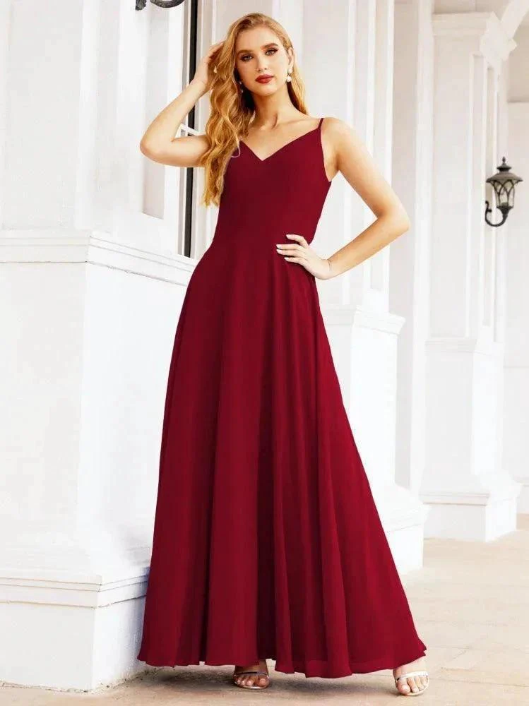 Numbersea Spaghetti Strap Bridesmaid Dresses V Neck Butterfly Back Fromal Evening Party Prom Gown 28036 - Image 81