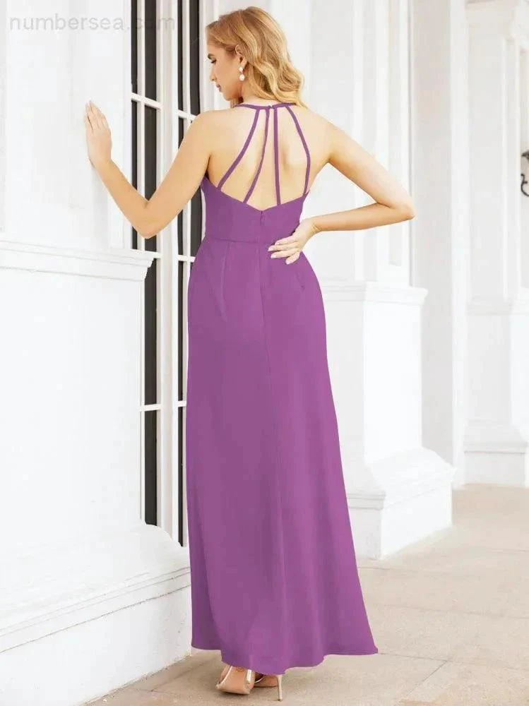 Numbersea Spaghetti Strap Bridesmaid Dresses V-Neck Long A-Line Formal Prom Gowns 28063 - Image 107