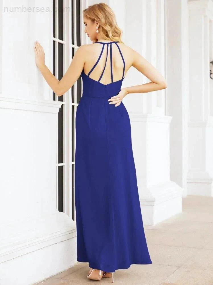 Numbersea Spaghetti Strap Bridesmaid Dresses V-Neck Long A-Line Formal Prom Gowns 28063 - Image 110