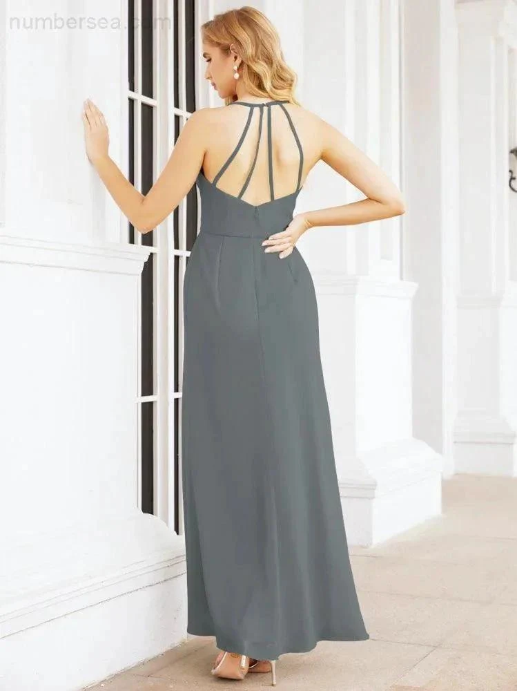 Numbersea Spaghetti Strap Bridesmaid Dresses V-Neck Long A-Line Formal Prom Gowns 28063 - Image 113