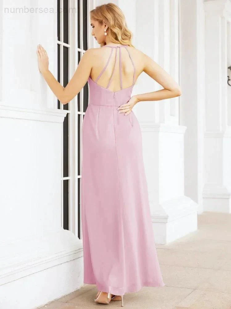 Numbersea Spaghetti Strap Bridesmaid Dresses V-Neck Long A-Line Formal Prom Gowns 28063 - Image 116