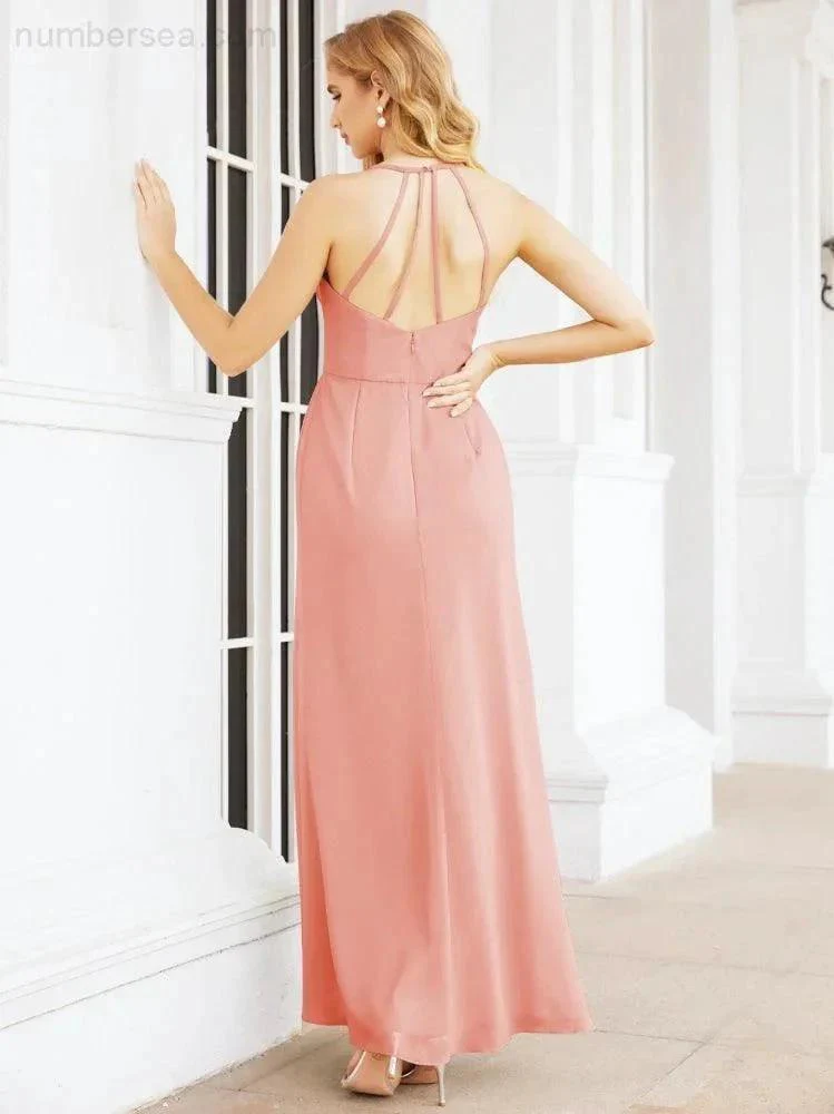Numbersea Spaghetti Strap Bridesmaid Dresses V-Neck Long A-Line Formal Prom Gowns 28063 - Image 119