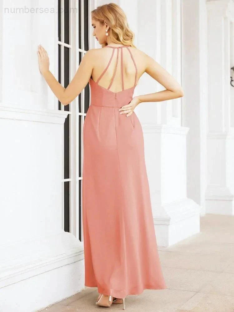 Numbersea Spaghetti Strap Bridesmaid Dresses V-Neck Long A-Line Formal Prom Gowns 28063 - Image 17