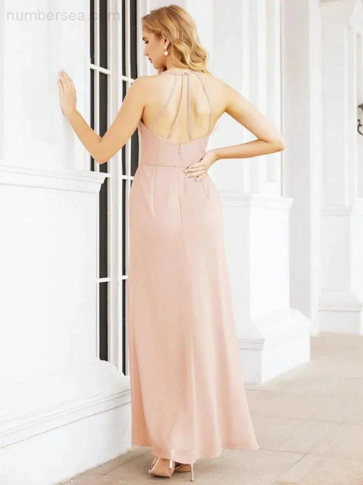 Numbersea Spaghetti Strap Bridesmaid Dresses V-Neck Long A-Line Formal Prom Gowns 28063 - Image 23