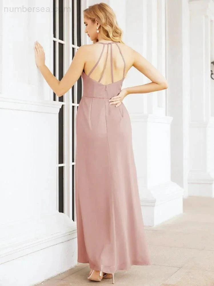 Numbersea Spaghetti Strap Bridesmaid Dresses V-Neck Long A-Line Formal Prom Gowns 28063 - Image 26