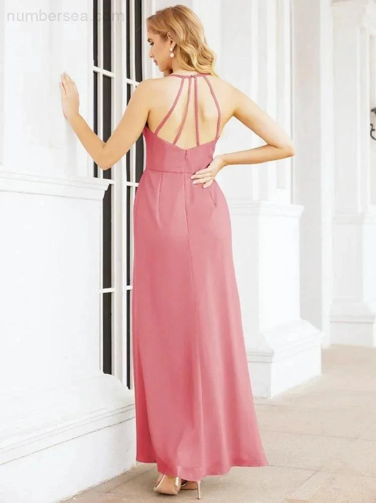 Numbersea Spaghetti Strap Bridesmaid Dresses V-Neck Long A-Line Formal Prom Gowns 28063 - Image 32