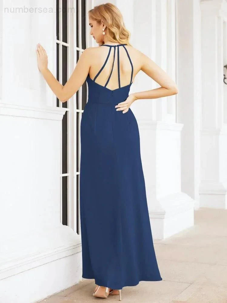 Numbersea Spaghetti Strap Bridesmaid Dresses V-Neck Long A-Line Formal Prom Gowns 28063 - Image 38