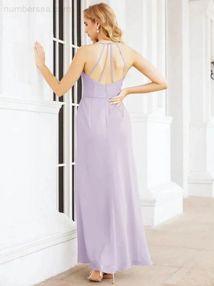 Numbersea Spaghetti Strap Bridesmaid Dresses V-Neck Long A-Line Formal Prom Gowns 28063 - Image 41