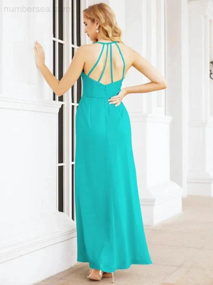 Numbersea Spaghetti Strap Bridesmaid Dresses V-Neck Long A-Line Formal Prom Gowns 28063 - Image 68