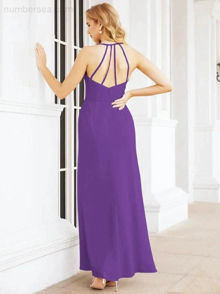 Numbersea Spaghetti Strap Bridesmaid Dresses V-Neck Long A-Line Formal Prom Gowns 28063 - Image 83
