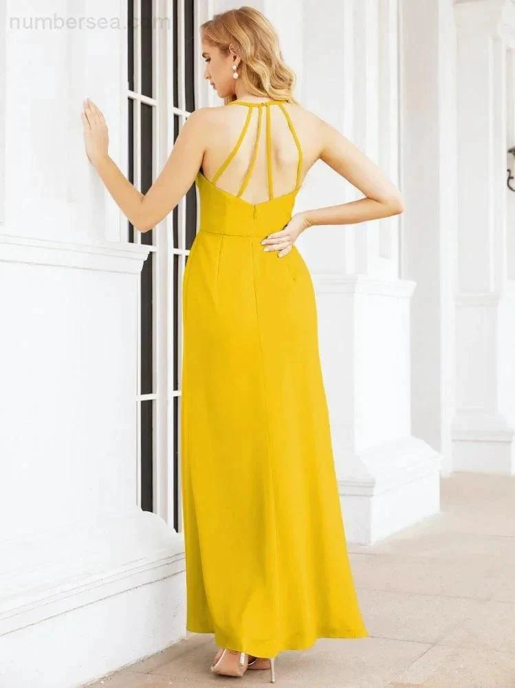 Numbersea Spaghetti Strap Bridesmaid Dresses V-Neck Long A-Line Formal Prom Gowns 28063 - Image 98