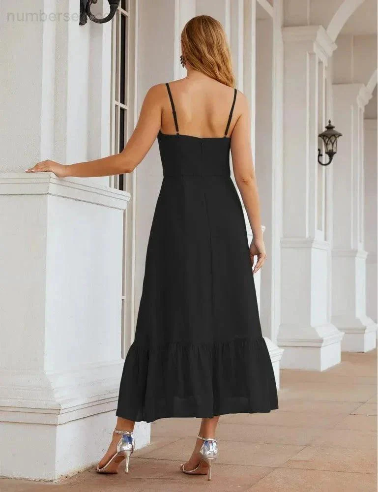 Numbersea  Spaghetti Strap Chiffon Bridesmaid Dress Ankle Length Formal A Line Cocktail Party Homecoming Dress for Juniors  SEA28028 - Image 11