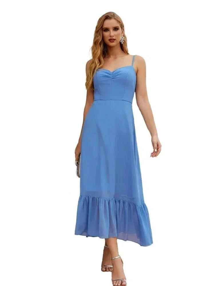 Numbersea  Spaghetti Strap Chiffon Bridesmaid Dress Ankle Length Formal A Line Cocktail Party Homecoming Dress for Juniors  SEA28028 - Image 13