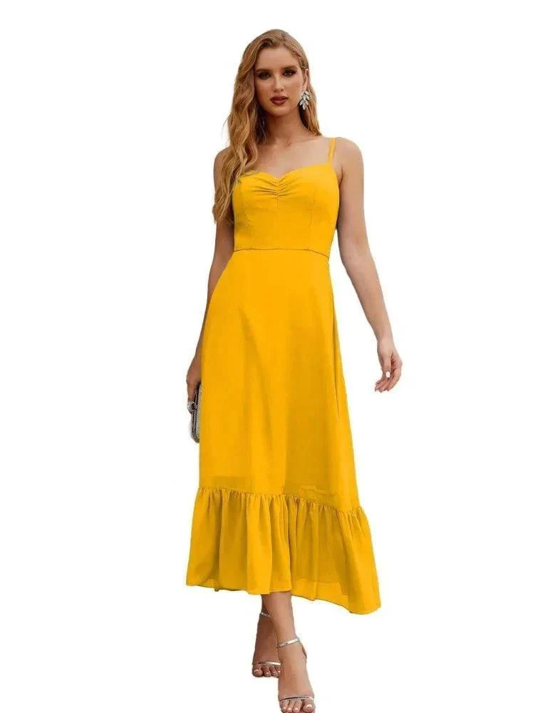 Numbersea  Spaghetti Strap Chiffon Bridesmaid Dress Ankle Length Formal A Line Cocktail Party Homecoming Dress for Juniors  SEA28028 - Image 21