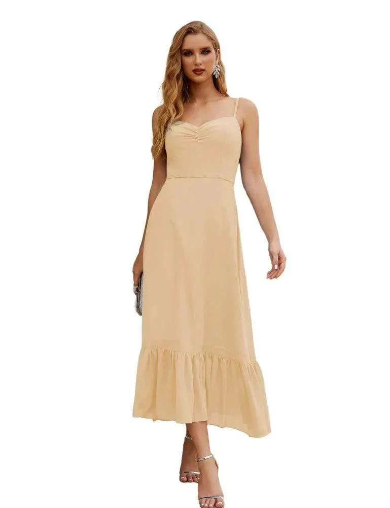 Numbersea  Spaghetti Strap Chiffon Bridesmaid Dress Ankle Length Formal A Line Cocktail Party Homecoming Dress for Juniors  SEA28028 - Image 25
