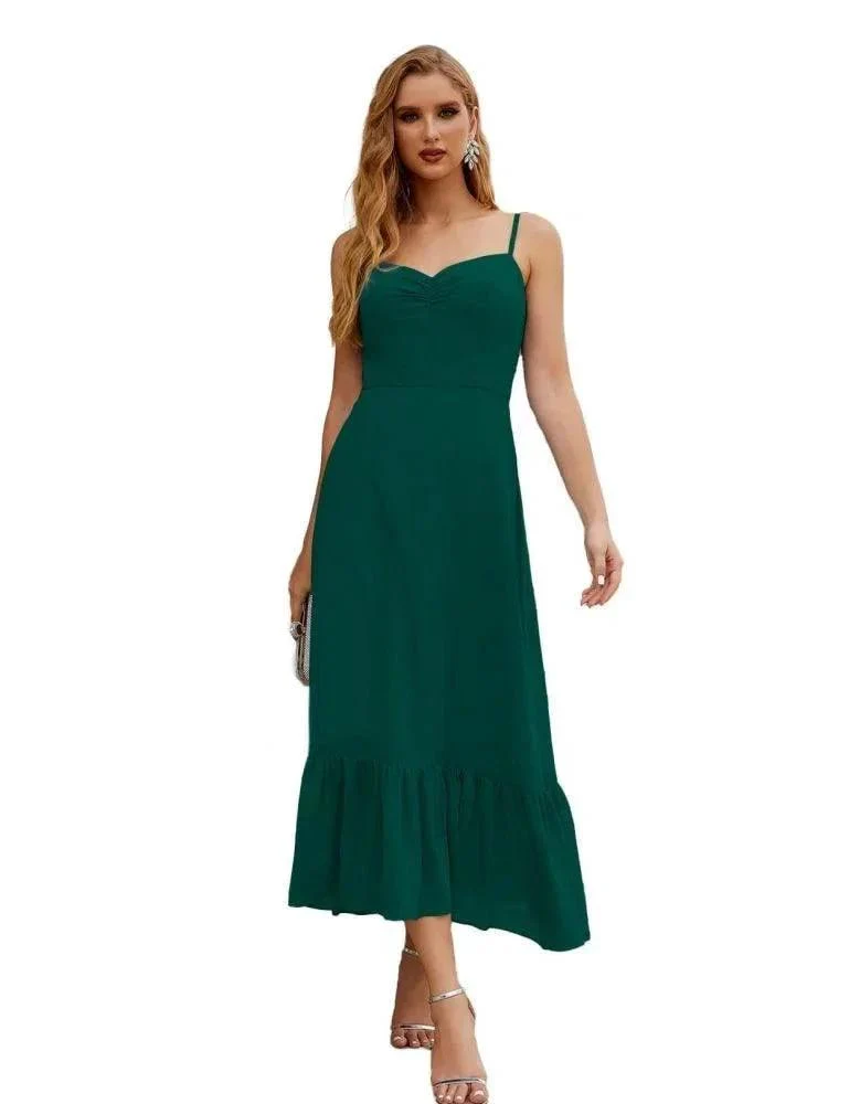 Numbersea  Spaghetti Strap Chiffon Bridesmaid Dress Ankle Length Formal A Line Cocktail Party Homecoming Dress for Juniors  SEA28028 - Image 29