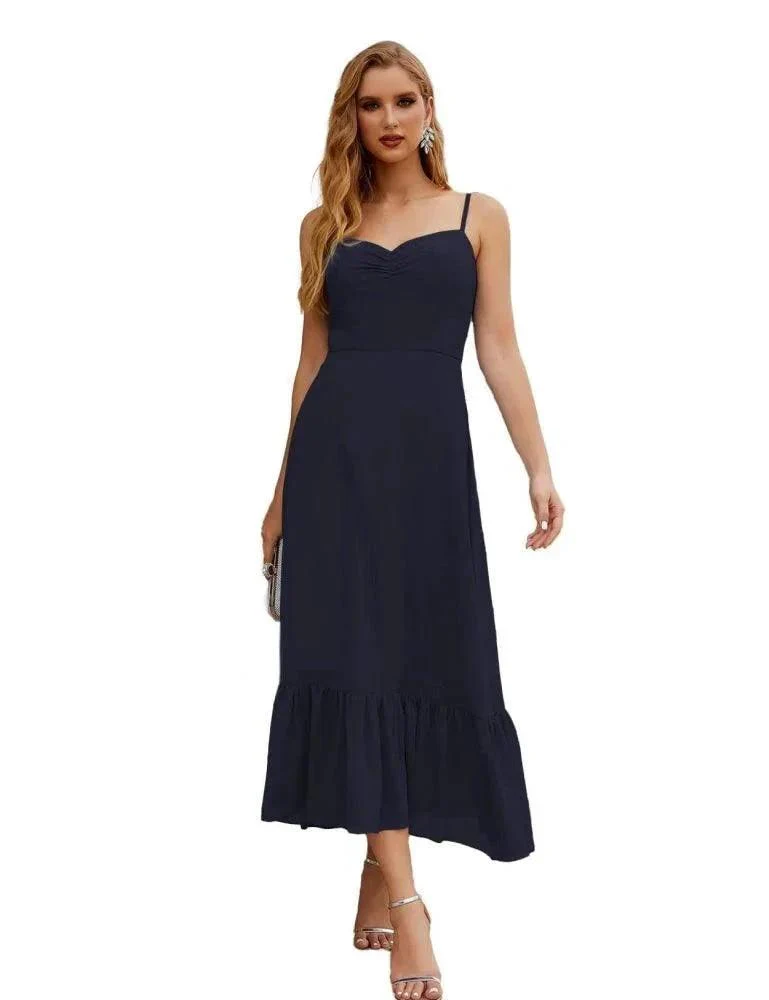 Numbersea  Spaghetti Strap Chiffon Bridesmaid Dress Ankle Length Formal A Line Cocktail Party Homecoming Dress for Juniors  SEA28028 - Image 33