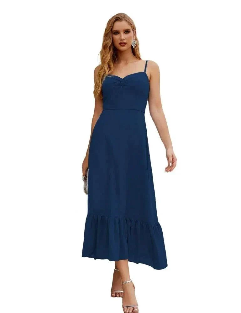 Numbersea  Spaghetti Strap Chiffon Bridesmaid Dress Ankle Length Formal A Line Cocktail Party Homecoming Dress for Juniors  SEA28028 - Image 53