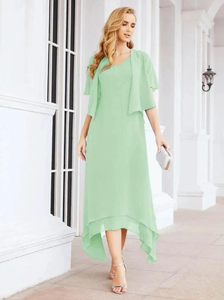Sunnderly Two-Piece A-line Mother of The Bride Dress Formal Party Gown Dress SY28073 - Image 43