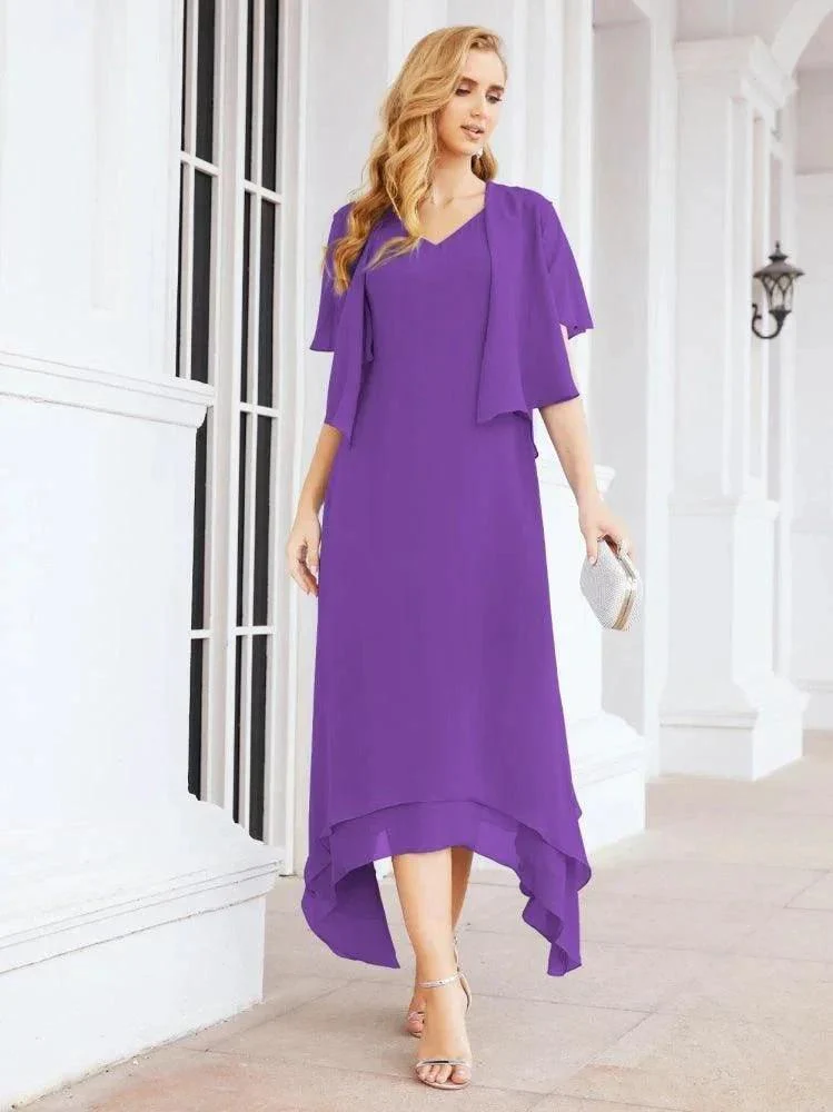 Sunnderly Two-Piece A-line Mother of The Bride Dress Formal Party Gown Dress SY28073 - Image 55