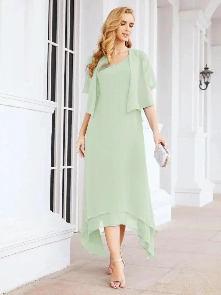 Sunnderly Two-Piece A-line Mother of The Bride Dress Formal Party Gown Dress SY28073 - Image 9